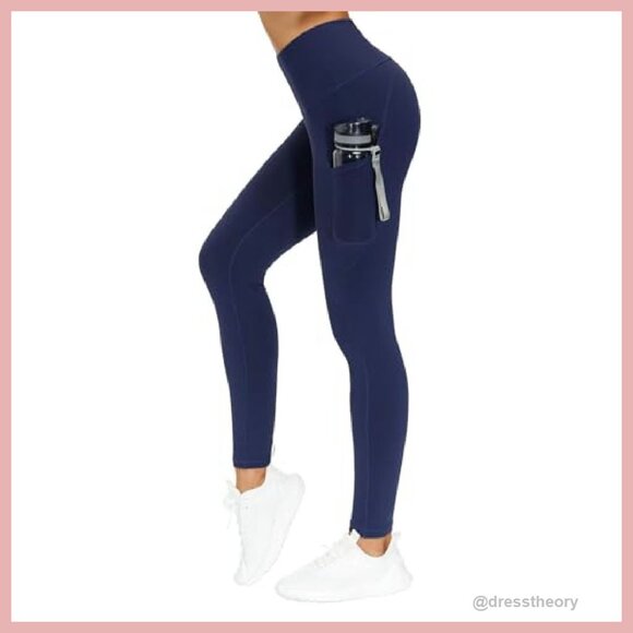 High Waist Yoga Pants with Pockets Tummy Control Workout Leggings - Picture 6 of 7